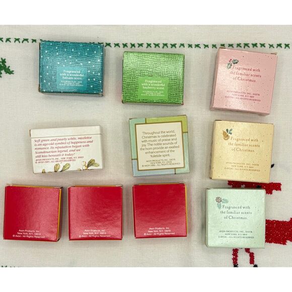 LOT 10 Vintage Avon CHRISTMAS Soaps Mini Guest Bath Stocking Stuffer - Picture 2 of 3